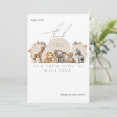 Oh Baby Safari Animals Boho Baby shower Bedankkaart (Staand voorkant)