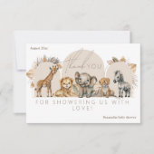 Oh Baby Safari Animals Boho Baby shower Bedankkaart (Voorkant)