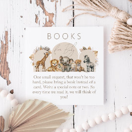 Oh Baby Safari Animals Boho Baby shower book Informatiekaartje