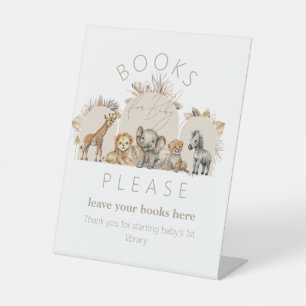 Oh Baby Safari Animals Boho Baby shower book Reclamebord Met Voetstuk