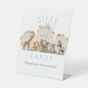 Oh Baby Safari Animals Boho Baby shower cadeaus Reclamebord Met Voetstuk