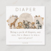 Oh Baby Safari Animals Boho Baby shower diaper Informatiekaartje (Voorkant)