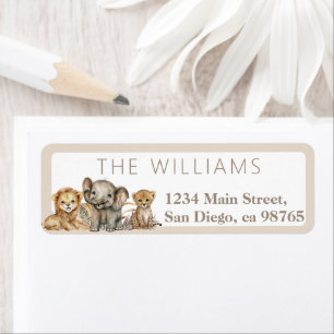 Oh Baby Safari Animals Boho Baby shower Etiket