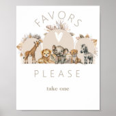 Oh Baby Safari Animals Boho Baby shower fovors Poster (Voorkant)