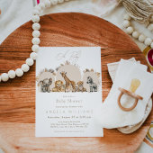 Oh Baby Safari Animals Boho Baby shower Kaart