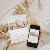 Oh Baby Safari Animals Boho Baby shower Kaart