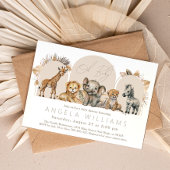 Oh Baby Safari Animals Boho Baby shower Kaart
