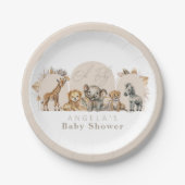 Oh Baby Safari Animals Boho Baby shower Papieren Bordje (Voorkant)