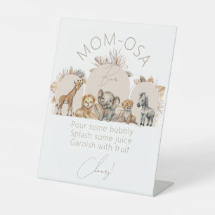 Oh Baby Safari Animals Boho Baby shower Poster Reclamebord Met Voetstuk
