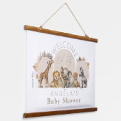 Oh Baby Safari Animals Boho Baby shower welkom Hangend Wandkleed (Gebogen)