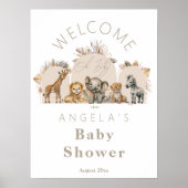Oh Baby Safari Animals Boho Baby shower welkom Poster (Voorkant)