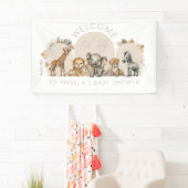 Oh Baby Safari Animals Boho Baby shower welkom Spandoek (Insitu)