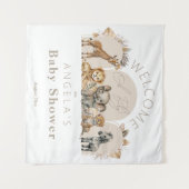 Oh Baby Safari Animals Boho Baby shower welkom Wandkleed (Voorkant (horizontaal))