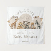Oh Baby Safari Animals Boho Baby shower welkom Wandkleed (Voorkant)