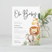 Oh Baby Safari Baby shower Uitnodiging (Staand voorkant)