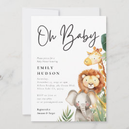 Oh Baby Safari Baby shower Uitnodiging