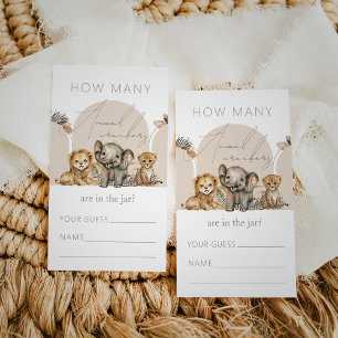 Oh Baby Safari Boho Shower Animal ckrackers game Informatiekaartje