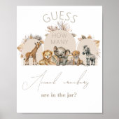 Oh Baby Safari Boho Shower Animal crackers game Poster (Voorkant)