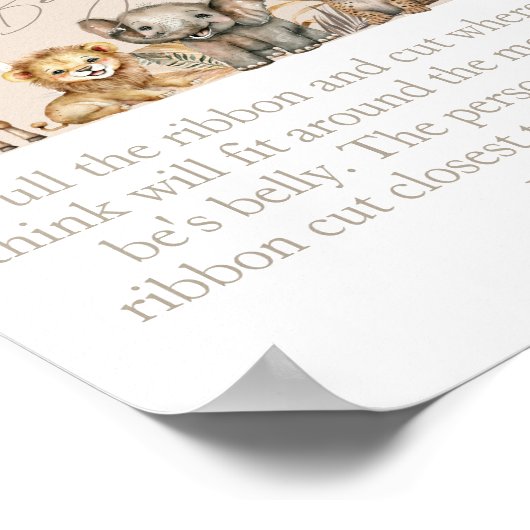 Oh Baby Safari Boho Shower Hoe groot mams spel Poster (Hoek)