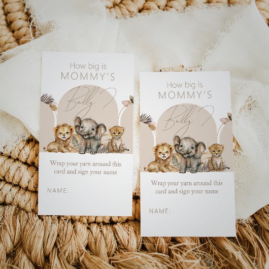 Oh Baby Safari Boho Shower mammie belly game Informatiekaartje