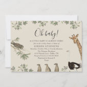 Oh Baby Safari Dier Baby shower Kaart (Voorkant)