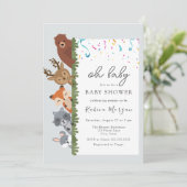 Oh baby Safari dieren genderneutraal baby shower Kaart (Staand voorkant)