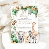 Oh Baby Safari Dieren Jungle Groene Baby Shower Kaart