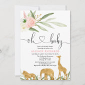 Oh baby safari greenery Gold girl baby shower Kaart (Voorkant)