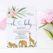 Oh baby safari greenery Gold girl baby shower Kaart
