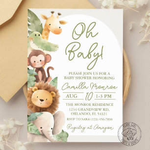 Oh Baby Safari Jungle Dieren Uitnodiging