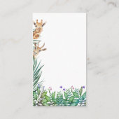 Oh Baby Safari Oerwoud Baby shower Luier Raffle Informatiekaartje (Achterkant)