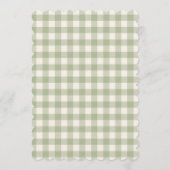 Oh Baby Sage Green Gingham Baby Shower Kaart (Achterkant)