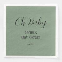 Oh Baby Sage Green Script Schattige Modern Baby sh