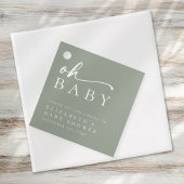 Oh Baby Sage Groen Minimalistisch Baby shower Bedankjes Labels