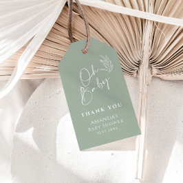 Oh Baby Sage Groen Modern Baby shower Dank u Cadeaulabel