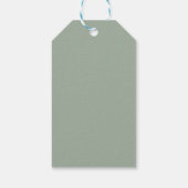 Oh Baby Sage Groen Modern Baby shower Dank u Cadeaulabel (Achterkant)