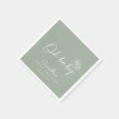 Oh Baby Sage Groen Modern Baby shower Servet (Hoek)