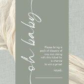 Oh Baby Sage Luier Raffle Baby shower Informatiekaartje