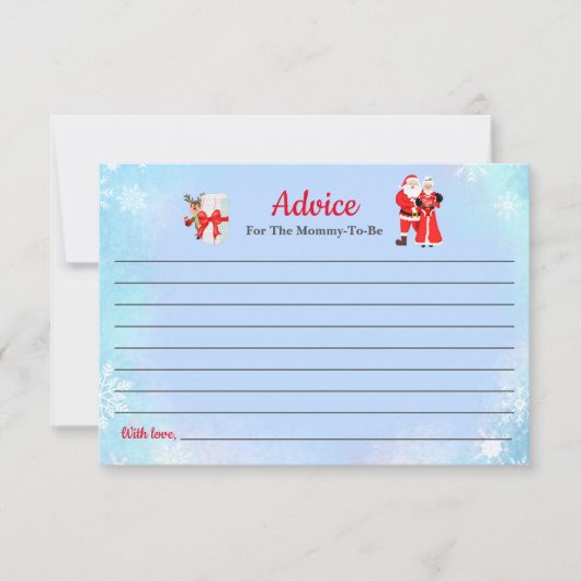 Oh Baby Santa & Mrs Claus Baby shower Advies Kaart (Voorkant)