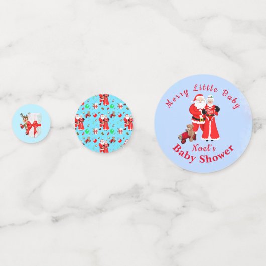 Oh Baby Santa & Mrs Claus Baby shower Confetti (Voorkanten)