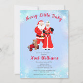 Oh Baby Santa & Mrs Claus Baby shower Kaart (Voorkant)