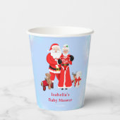Oh Baby Santa & Mrs Claus Baby shower Papieren Bekers (Achterkant)