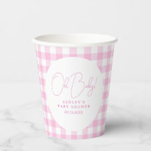 Oh baby schattig roze gingham gepersonaliseerd bab