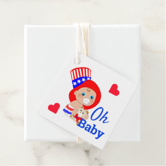 Oh Baby Schattige Amerikaans Patriottisch Baby sho Bedankjes Labels