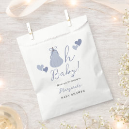 Oh Baby Schattige Blue Pumpkin Bow Boy Baby shower Bedankzakje