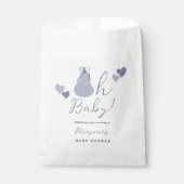 Oh Baby Schattige Blue Pumpkin Bow Boy Baby shower Bedankzakje (Voorkant)