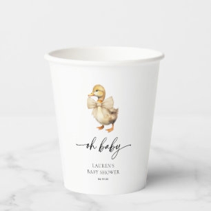 Oh Baby Schattige Eend Baby shower Papieren Bekers