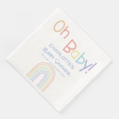 Oh Baby! Schattige kleurrijk regenboog Baby shower Servet (Hoek)