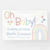 Oh Baby! Schattige kleurrijk regenboog Baby shower Spandoek (Horizontaal)