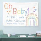 Oh Baby! Schattige kleurrijk regenboog Baby shower Spandoek (Beurs)